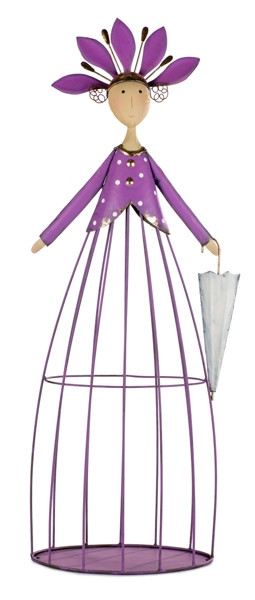 Metall-Lady lila mit Schirm